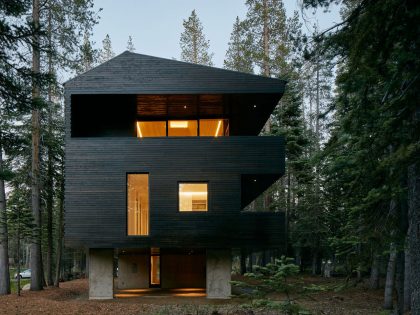 A Stunning Contemporary Cabin in the Sugar Bowl Ski Resort of Norden, California by Mork-Ulnes Architects (1)