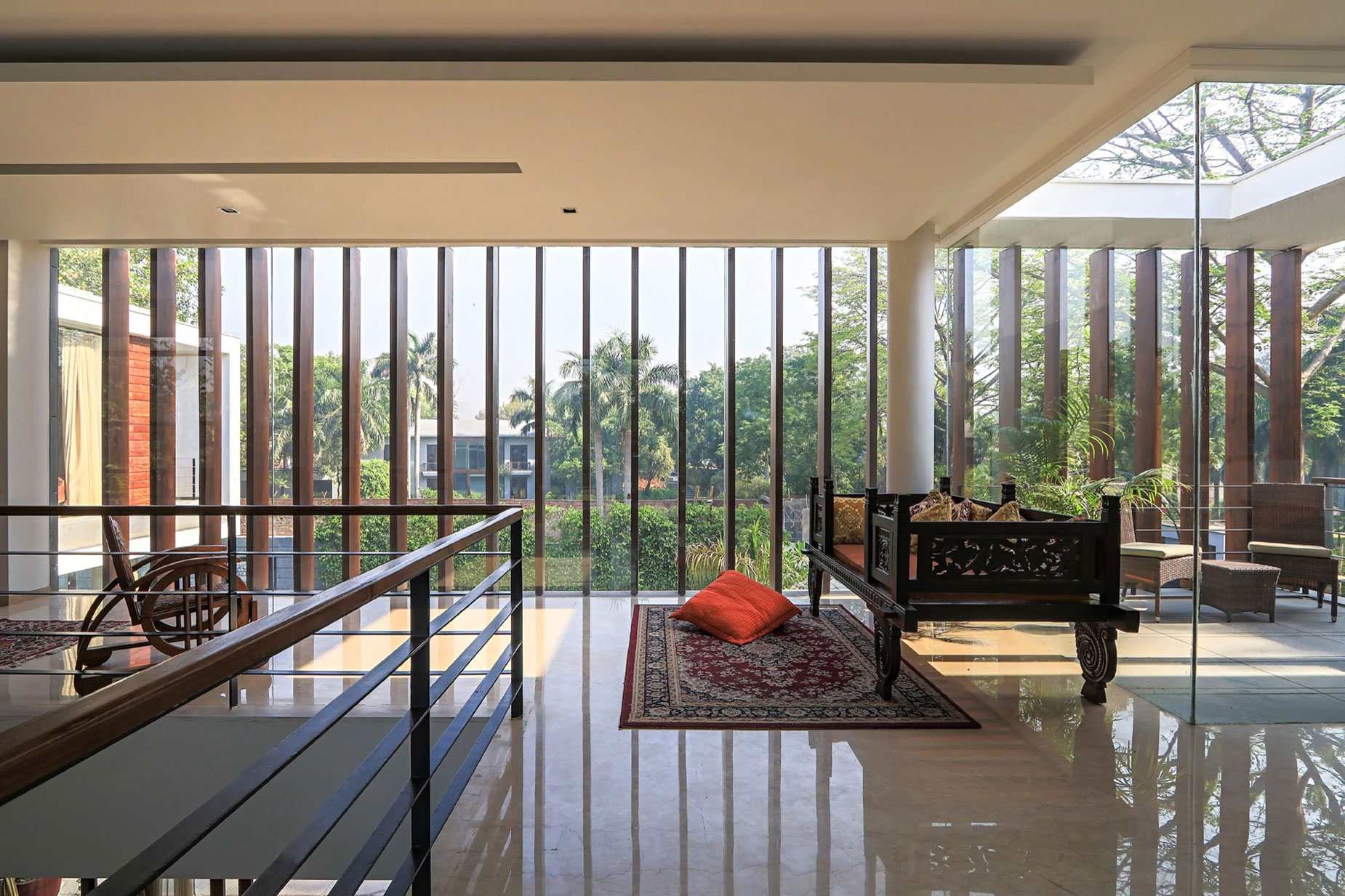 A Stylish Contemporary Home with Spacious Interiors in Chhatarpur, India by DADA & Partners (12)
