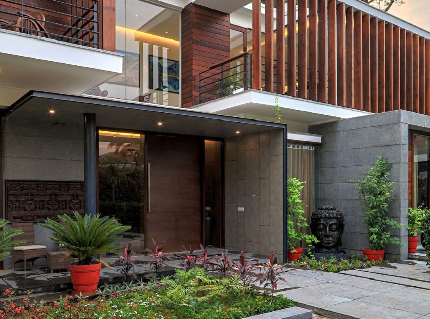 A Stylish Contemporary Home with Spacious Interiors in Chhatarpur, India by DADA & Partners (2)