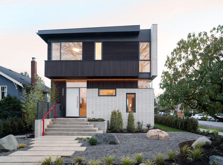 A Stylish Home with White Brick Facade and Full of Light in Vancouver, Canada by Randy Bens Architect (12)