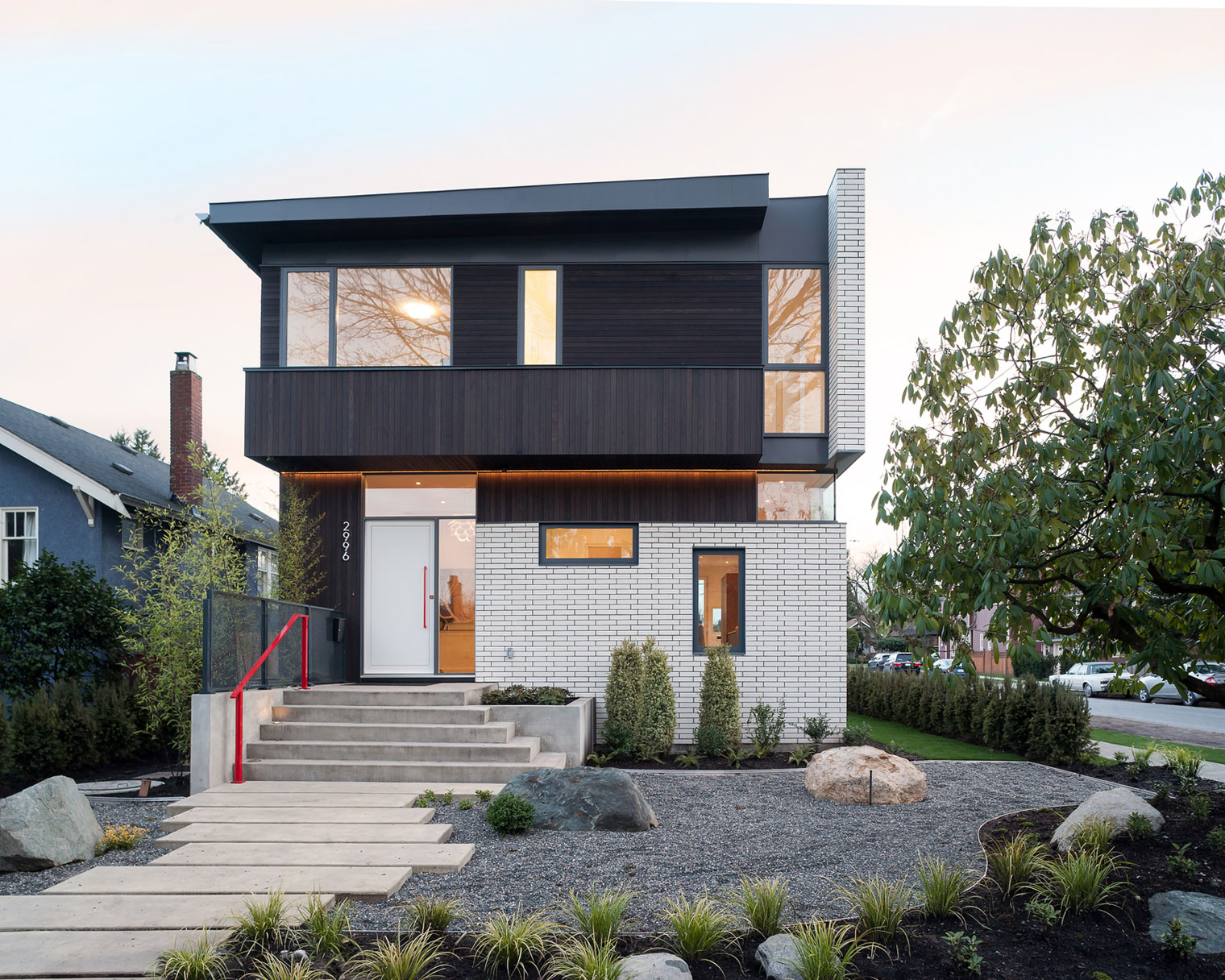 A Stylish Home with White Brick Facade and Full of Light in Vancouver, Canada by Randy Bens Architect (12)