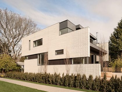 A Stylish Home with White Brick Facade and Full of Light in Vancouver, Canada by Randy Bens Architect (2)