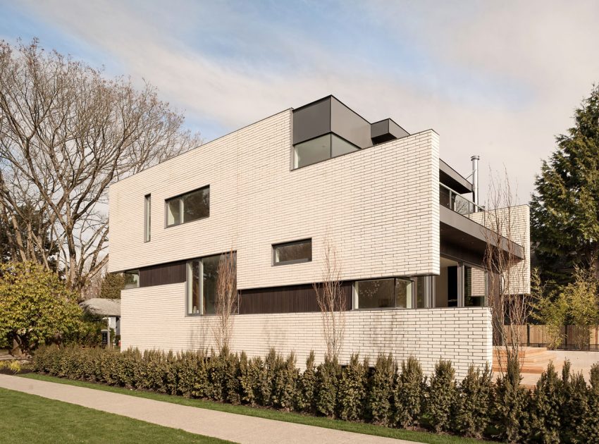 A Stylish Home with White Brick Facade and Full of Light in Vancouver, Canada by Randy Bens Architect (2)