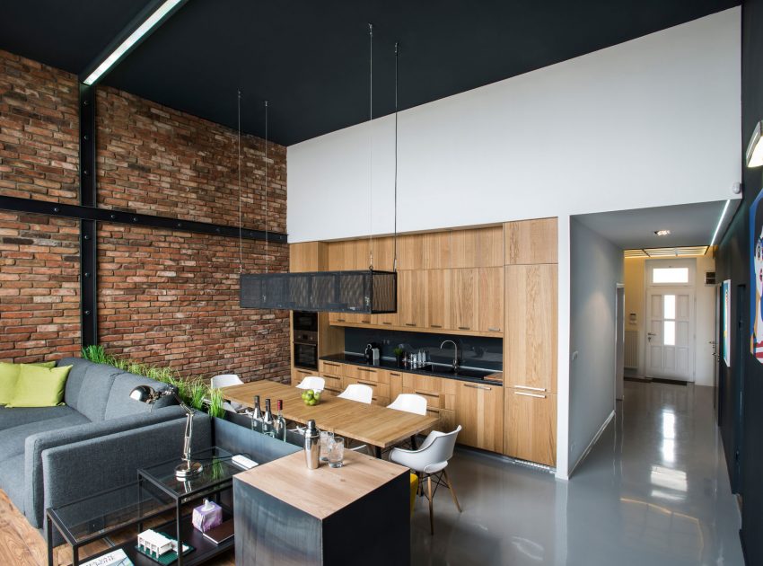 A Stylish Modern Two-Bedroom Apartment with Industrial Features in Budapest, Hungary by Gasparbonta (2)