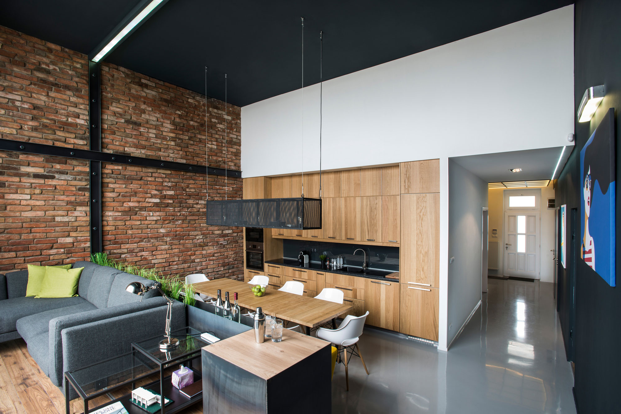 A Stylish Modern Two-Bedroom Apartment with Industrial Features in Budapest, Hungary by Gasparbonta (2)