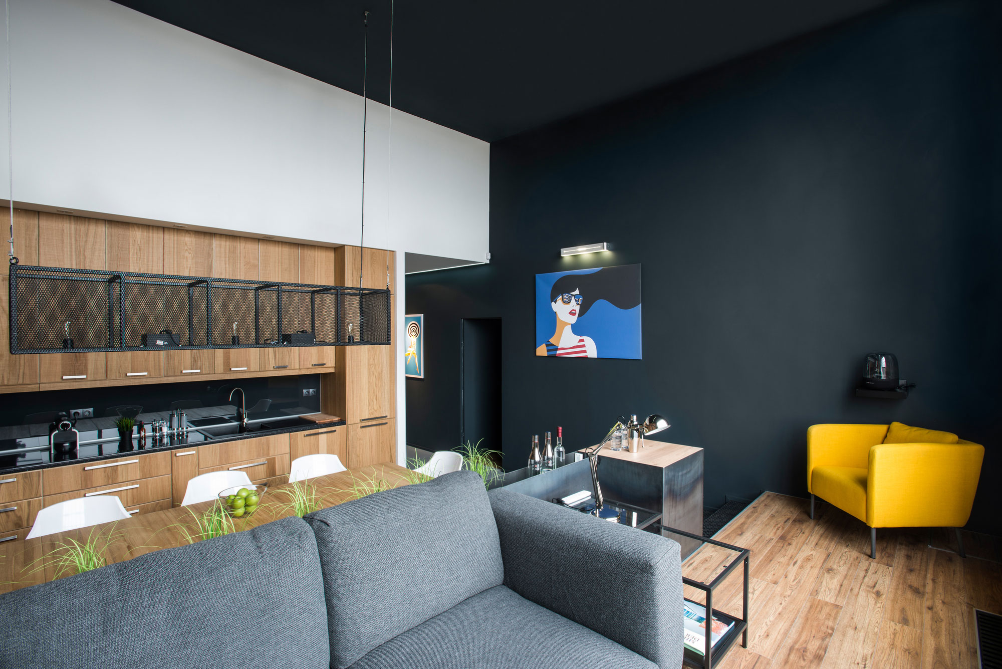 A Stylish Modern Two-Bedroom Apartment with Industrial Features in Budapest, Hungary by Gasparbonta (3)
