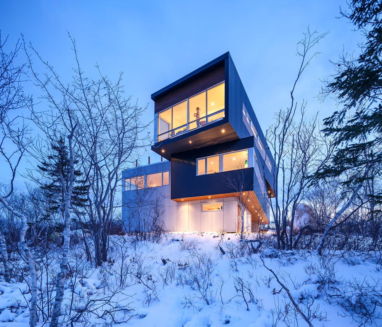 A Stylish and Stunning Cantilevered Home Overlooking the Coastal City of Halifax, Canada by Omar Gandhi Architect (1)