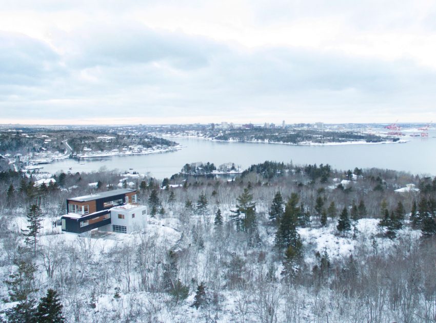 A Stylish and Stunning Cantilevered Home Overlooking the Coastal City of Halifax, Canada by Omar Gandhi Architect (14)
