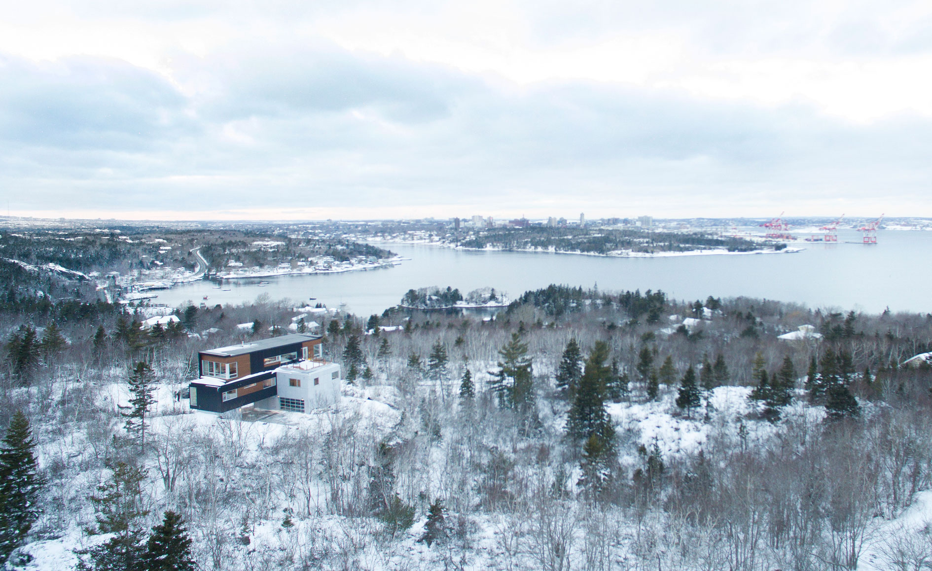 A Stylish and Stunning Cantilevered Home Overlooking the Coastal City of Halifax, Canada by Omar Gandhi Architect (14)