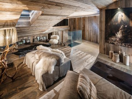 A Stylish and Warm Home with Lots of Wooden Details in Cortina d’Ampezzo, Italy