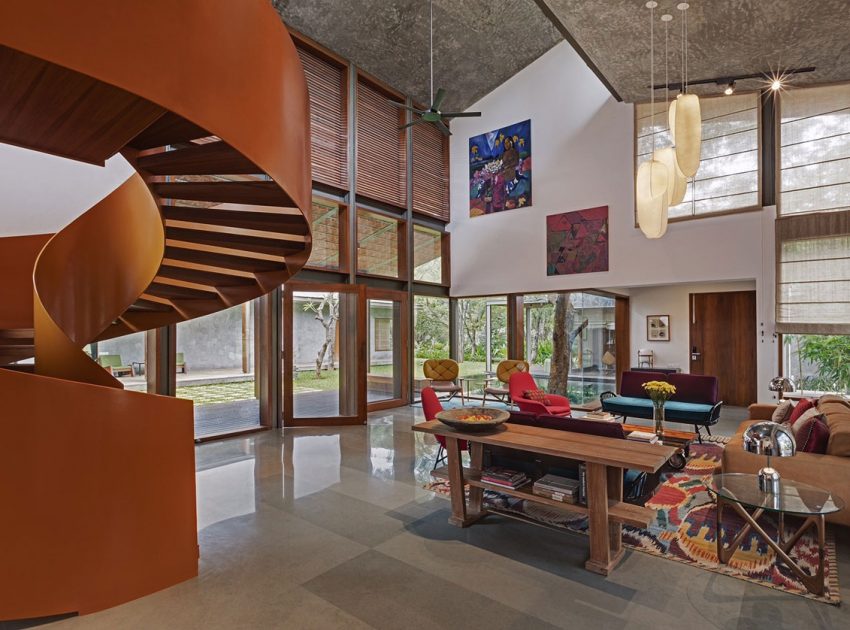 An Eclectic Contemporary Home with Bright and Vibrant Atmosphere in Bengaluru, India by Khosla Associates (13)