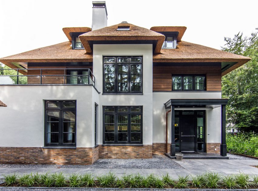 An Elegant Contemporary Villa in the Forests of Naarden, The Netherlands by DENOLDERVLEUGELS Architects & Associates (4)