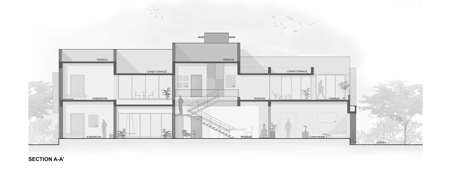 A Fantastic and Beautiful Modern White Home To Three Generations in Ahmedabad, India by The Grid Architects (25)