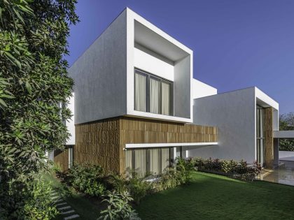 A Fantastic and Beautiful Modern White Home To Three Generations in Ahmedabad, India by The Grid Architects (6)