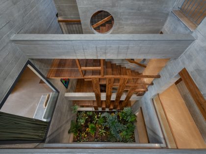 A Striking Modern Brutalist House with Exquisite Details in Ahmedabad, India by The Grid Architects (18)