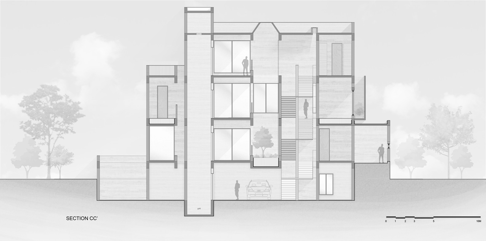A Striking Modern Brutalist House with Exquisite Details in Ahmedabad, India by The Grid Architects (27)