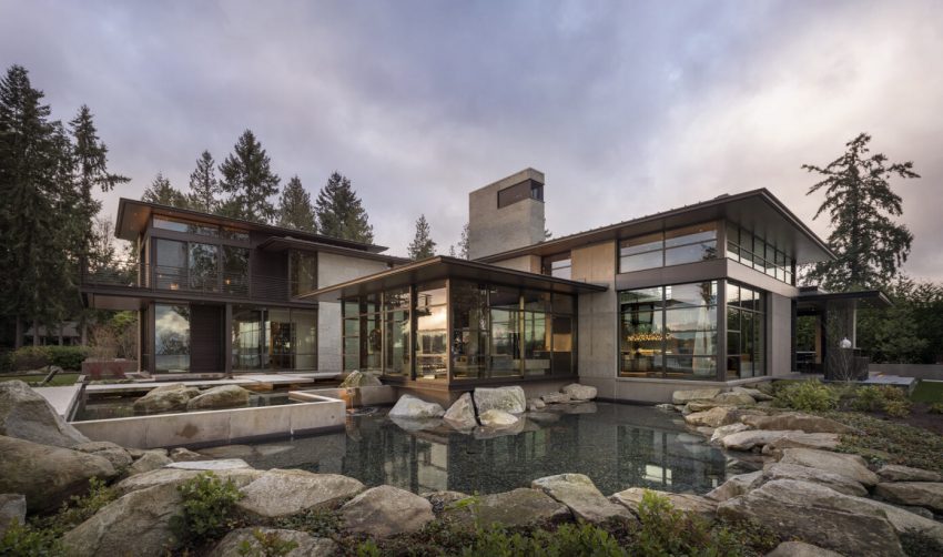 A Stunning Luxury Lakeside Home Filled with Natural Light in Washington, USA by Kor Architects (1)