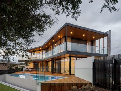 A Stylish Modern Home Built with Three Angles to Capture the Views in Mount Martha, Australia by Megowan Architectural (51)