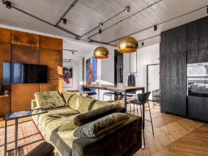 A Unique Industrial Apartment with Iron and Concrete Walls in Kyiv, Ukraine by Yulya Podolets (1)