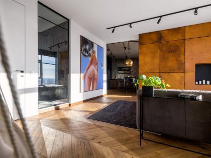 A Unique Industrial Apartment with Iron and Concrete Walls in Kyiv, Ukraine by Yulya Podolets (4)