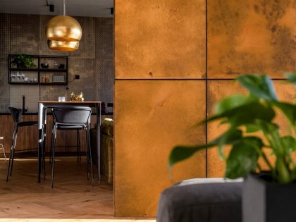 A Unique Industrial Apartment with Iron and Concrete Walls in Kyiv, Ukraine by Yulya Podolets (6)