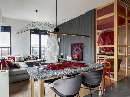 Aldona Banasiuk-Suchorzewska Designs a Vibrant and Colorful Contemporary Apartment in the Heart of Wrocław, Poland (1)