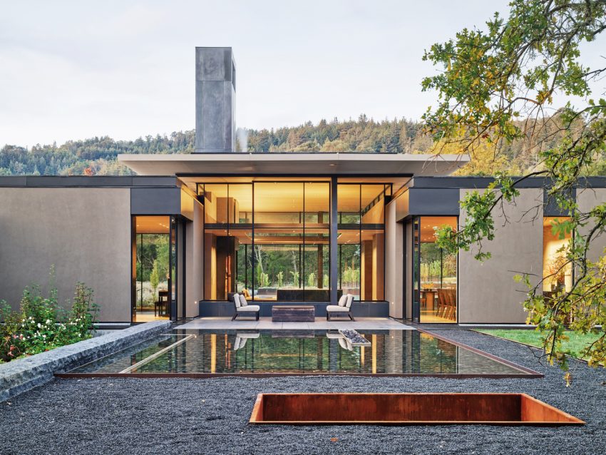 Olson Kundig Creates a Stunning and Elegant Net-Zero Home Amid a Meadow in California (11)