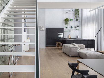 Tal Goldsmith Fish Design Studio Unveils a Modern and Bright Duplex Apartment in Tel Aviv, Israel (9)