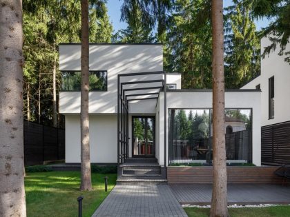 A Modern House Surrounded by Pine Trees and Luxurious Finishes in Moscow by Vladimir Karpenko (1)