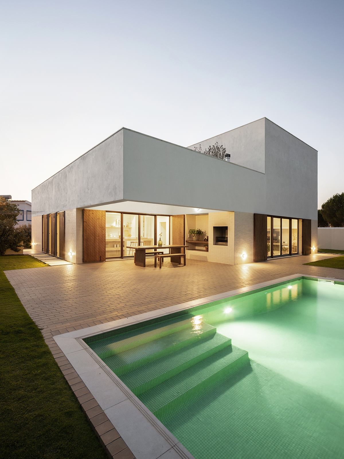 A Bright and Elegant Geometric House for Two Families in Comporta, Portugal by Estúdio AMATAM (20)