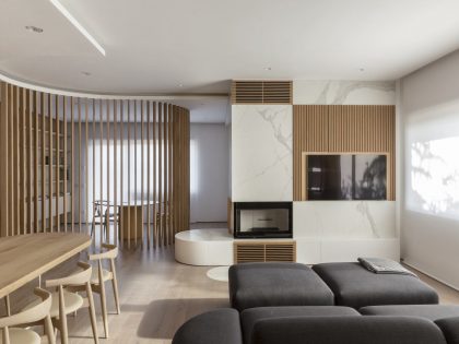 A Contemporary Apartment with a Variety of Wood Partition Walls in Rome, Italy by Filippo Bombace (2)