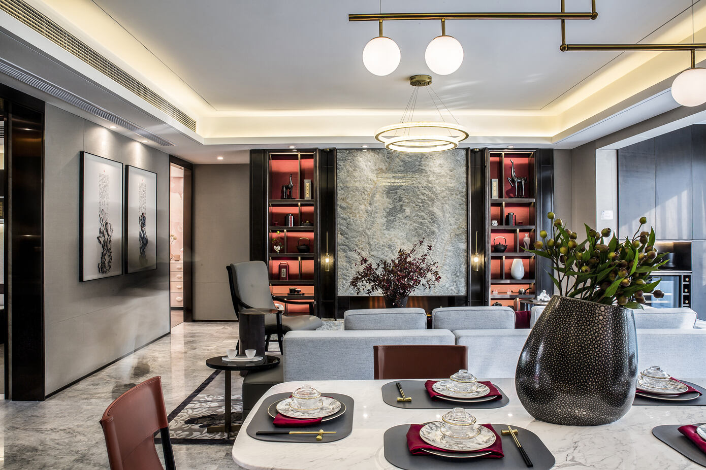 A Luxurious Modern Chinese-Style Home Feel Warm and Romantic in Jiangsu, China by GaoLong (4)