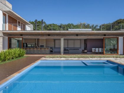 A Modern House with a Palette of Wood, Concrete, Stone and Steel in Maringá, Brazil by Grupo Pr (2)