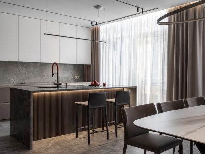 A Spacious Apartment with Natural Materials and Soft Accents in Warsaw, Poland by 33bY Architecture (8)