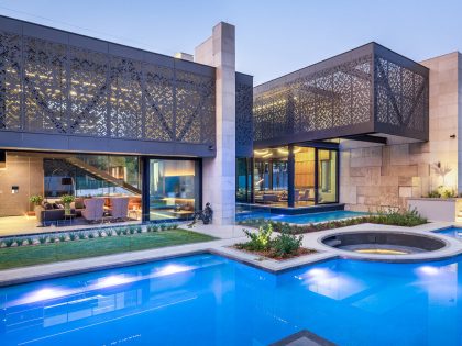 A Stunning Contemporary House with Breathtaking Living Room Views in Sandton, South Africa by Nico van der Meulen Architects (1)