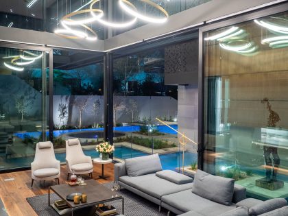 A Stunning Contemporary House with Breathtaking Living Room Views in Sandton, South Africa by Nico van der Meulen Architects (10)