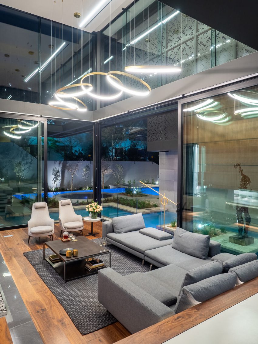 A Stunning Contemporary House with Breathtaking Living Room Views in Sandton, South Africa by Nico van der Meulen Architects (10)