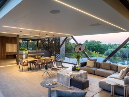 A Stunning Contemporary House with Breathtaking Living Room Views in Sandton, South Africa by Nico van der Meulen Architects (12)