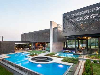 A Stunning Contemporary House with Breathtaking Living Room Views in Sandton, South Africa by Nico van der Meulen Architects (2)