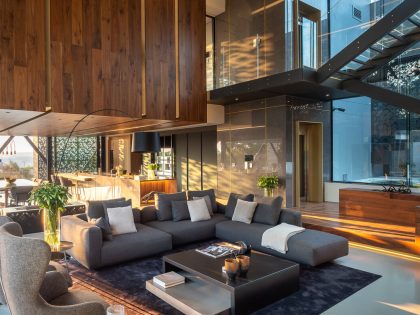 A Stunning Contemporary House with Breathtaking Living Room Views in Sandton, South Africa by Nico van der Meulen Architects (3)