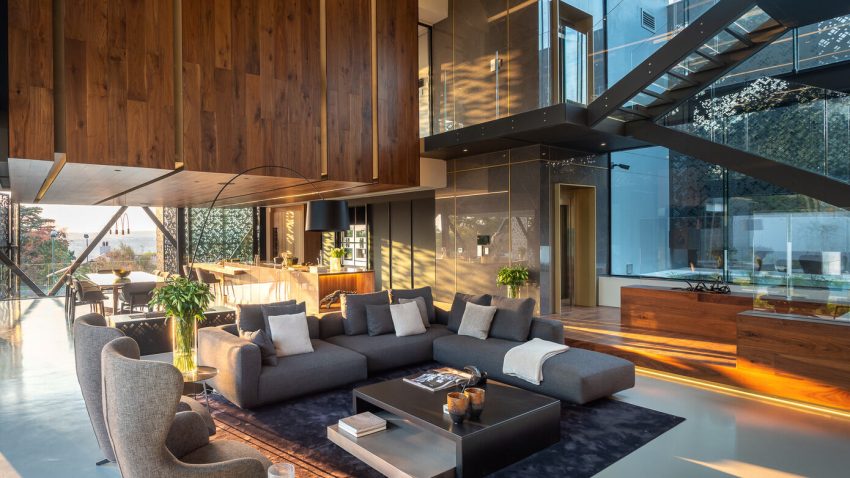 A Stunning Contemporary House with Breathtaking Living Room Views in Sandton, South Africa by Nico van der Meulen Architects (3)