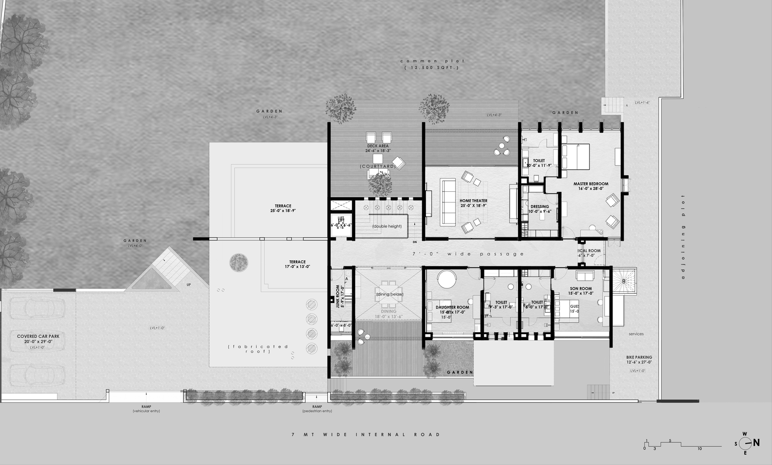 A Stunning House of Folded Concrete and Wooden Louvers in Vadodara, India by Dipen Gada and Associates (13)