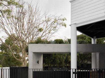 A Stunning Modern Home with Neutral Tones of Facade in New Farm, Australia by Shane Marsh Architects (4)