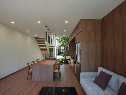 An Elegant Contemporary Home in a Narrow Lot in Da Nang, Vietnam by 85 Design (7)