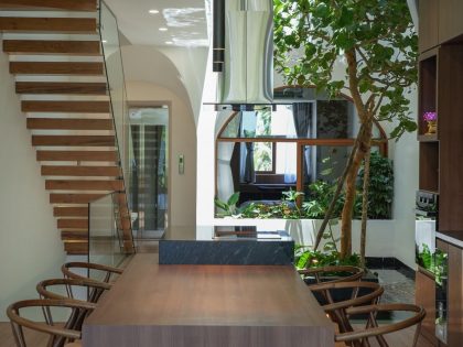 An Elegant Contemporary Home in a Narrow Lot in Da Nang, Vietnam by 85 Design (8)