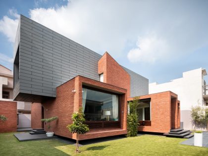 A Charming Contemporary House with Exposed Brick Facade in Shahbad, India by Anudeep Bhandari & Associates (1)