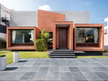 A Charming Contemporary House with Exposed Brick Facade in Shahbad, India by Anudeep Bhandari & Associates (2)