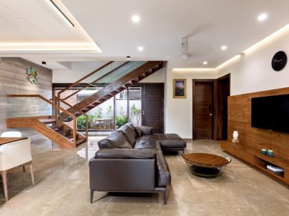 A Charming Contemporary House with Exposed Brick Facade in Shahbad, India by Anudeep Bhandari & Associates (3)