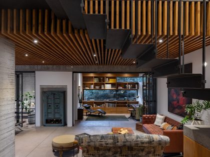 A Modern Home Balances Brick, Concrete, Wood and Metal Elements in Quito, Ecuador by Diez + Muller Arquitectos (3)