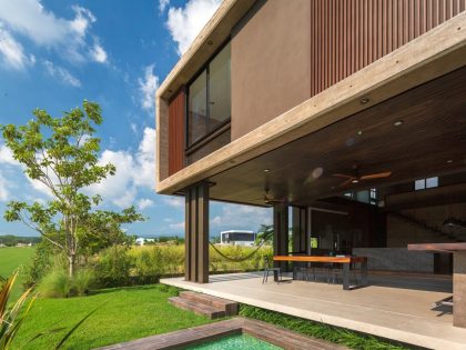 A Modern House of Concrete, Stone, Steel Beams, Glass and Wood in Colima, Mexico by Di Frenna Arquitectos (12)
